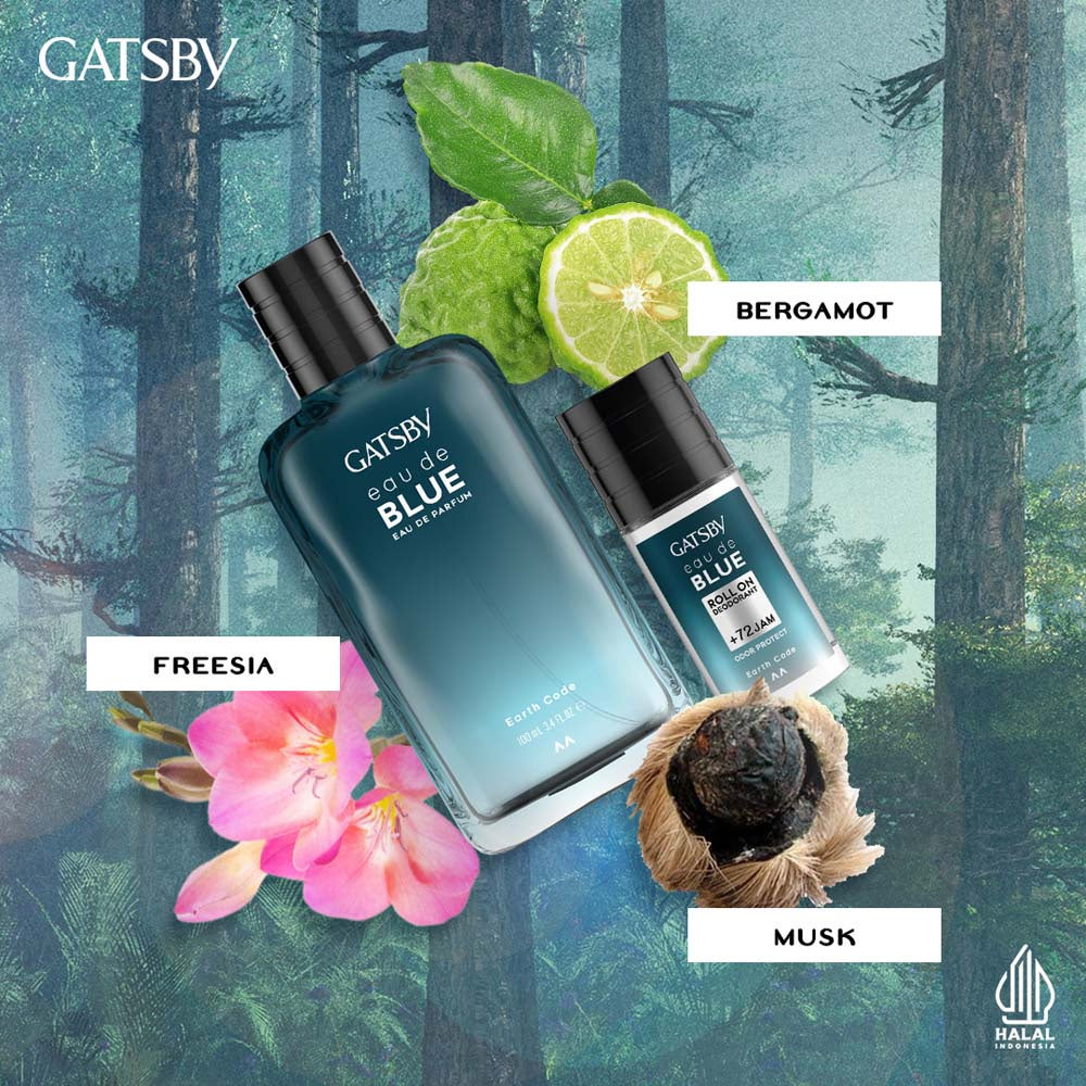GATSBY Eau De Blue Deodorant Roll On - Earth Code