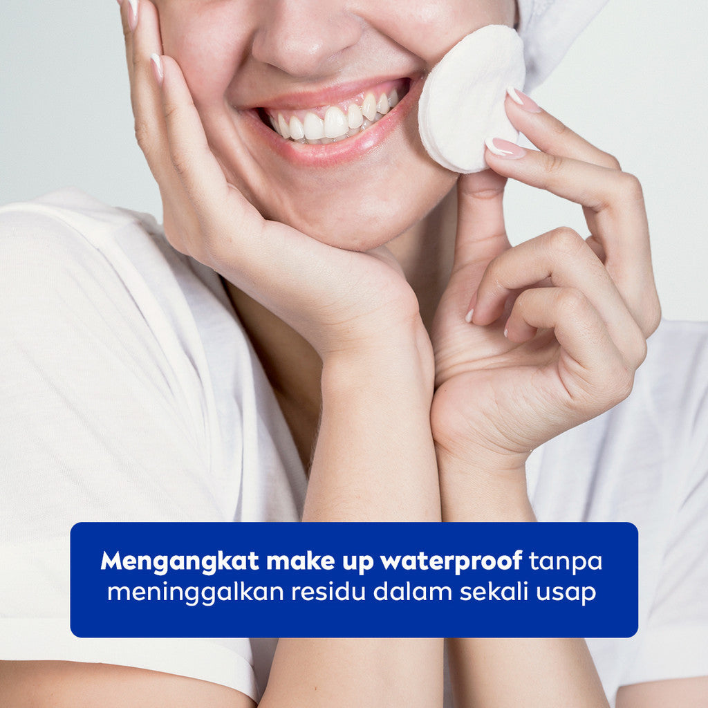 NIVEA Eye Makeup Remover Double Effect 125ml - Pembersih make up mata bibir mascara make up riasan tebal waterproof tidak perih cocok untuk kulit sensitif biphase oil micellar - Corn Flower, Purified Water