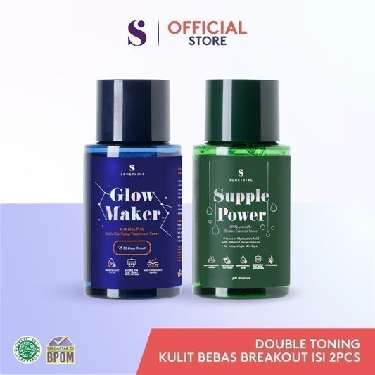 [BUNDLE HEMAT] SOMETHINC Trial Kit - Double Toning Kulit Bebas Breakout Kit (GLOW MAKER AHA BHA PHA Clarifying Treatment Toner & SUPPLE POWER Hyaluronic9+ Onsen Essence Toner)