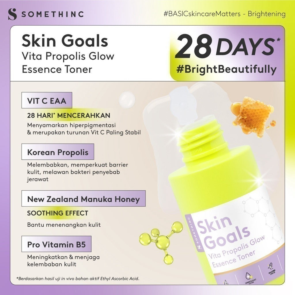 SOMETHINC SKIN GOALS Vita Propolis Glow Essence Toner - Toner 5x Pencerah Kulit
