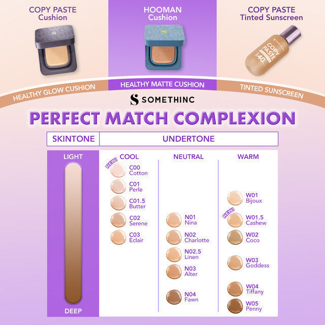 SOMETHINC HOOMAN Breathable Cushion Cover SPF 35 PA++++ - Cushion Dengan Skin Matte Finish Anti Greasy, Anti Cakey, Dan Anti Cracking | Mampu Menyamarkan Pori, Meratakan Warna Kulit, Ringan Digunakan Di Wajah, Memproteksi Kulit Dari Sinar Matahari