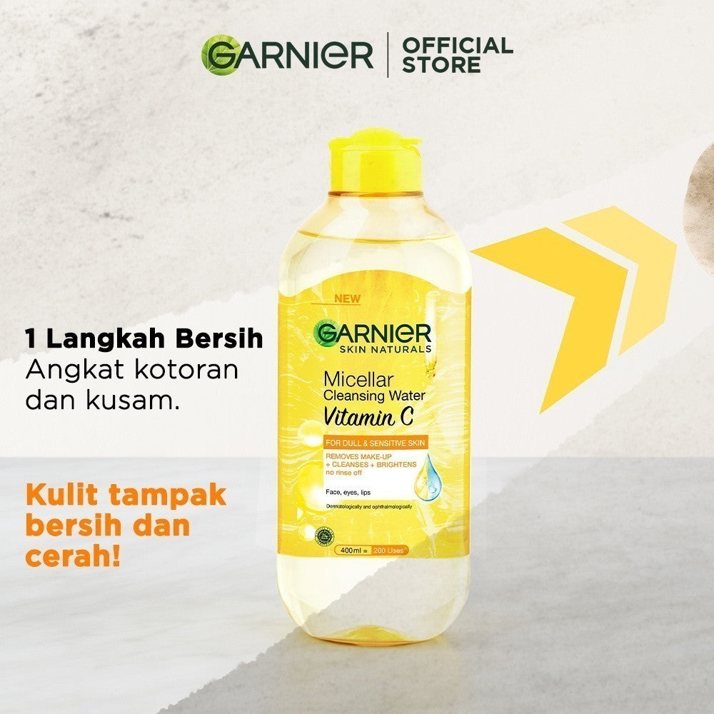 [PAKET HEMAT ISI 2] GARNIER Micellar Water Vitamin C Skin Care 400ml Skincare Cleansing - Pembersih Wajah & Make up untuk Kulit Kusam Micellar Cleansing Water