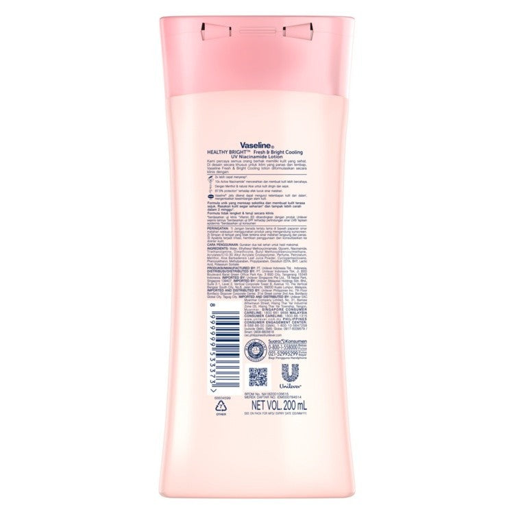 Vaseline Lotion Healthy Bright Fresh & Bright Cooling 200ml
