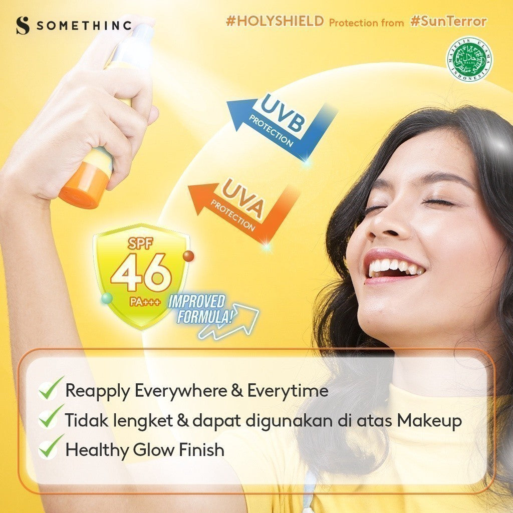 [In Vivo & In Vitro Certified] SOMETHINC Holyshield! Sunscreen Shake Mist SPF46 PA+++  - Sunscreen Spray No Whitecast Tidak Lengket
