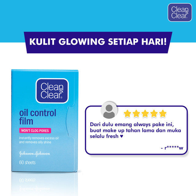 Clean & Clear Oil Control Film Face Paper Kertas Minyak Wajah 60s