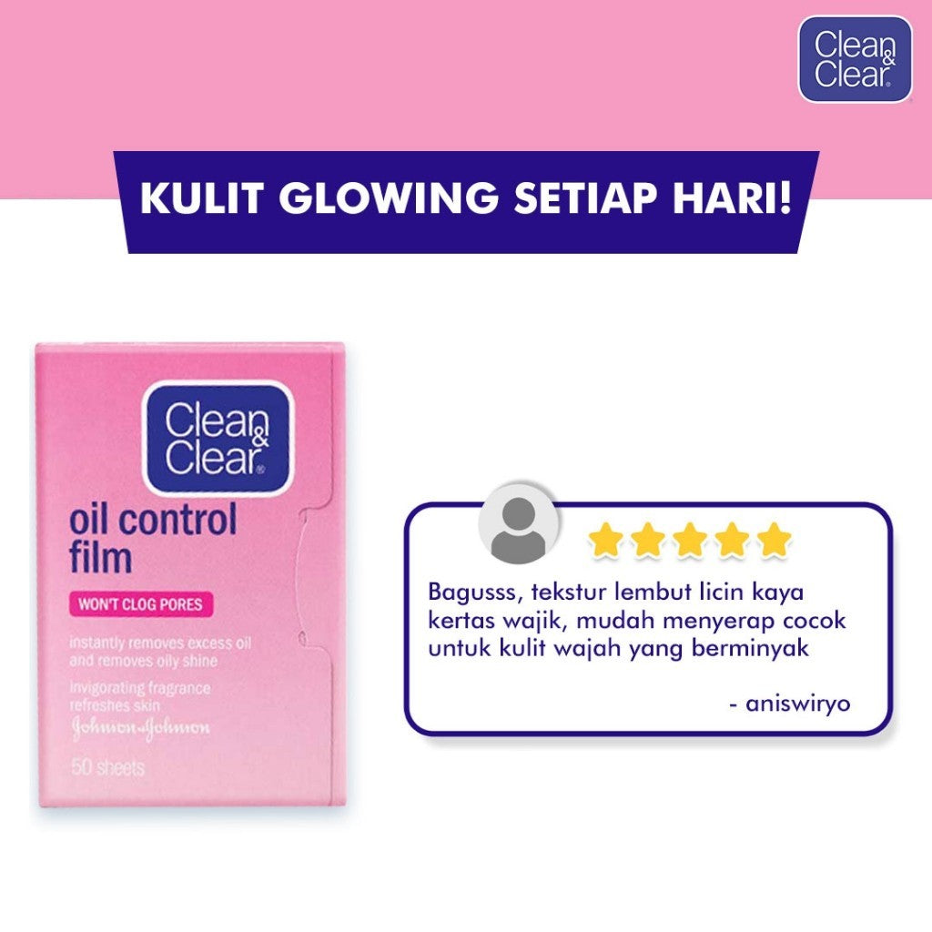 Clean & Clear Oil Control Film Face Paper Kertas Minyak Wajah 50s