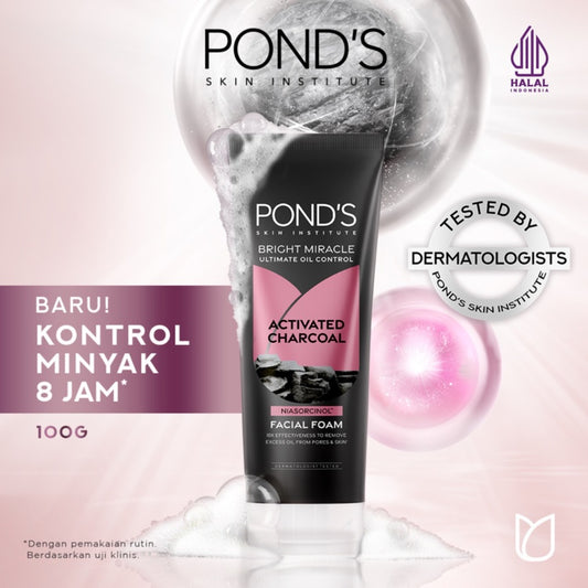 Pond's Bright Miracle Ultimate Oil Control Facial Foam 100G 20x kekuatan mencerahkan & menutrisi