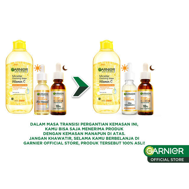 Garnier 2-Step Vitamin C Day & Night Kit Micellar Vitamin C 400 ml + Bright Complete Serum 30 ml + Overnight Serum 30ml