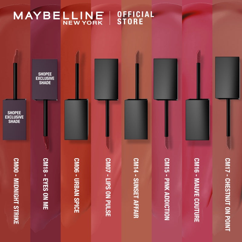 MAYBELLINE OFFICIAL Sensational Cushion Matte Liquid Lipstick Make Up - 48gr (Lipstick Cair Dengan Vitamin E Yang Melembabkan Bibir)