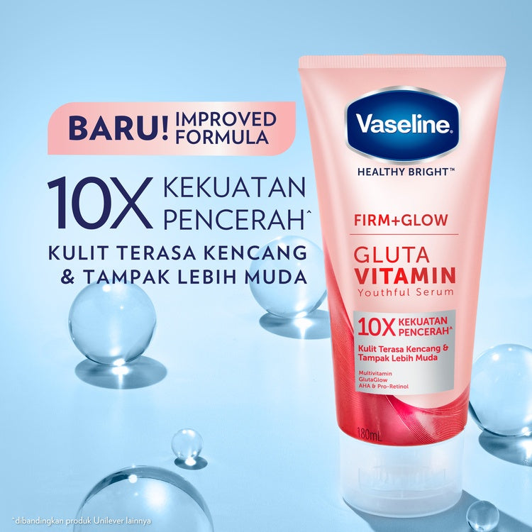 VASELINE FIRM GLOW GLUTA VITAMIN YOUTHFUL SERUM AHA PRO-RETINOL 180ML - body serum