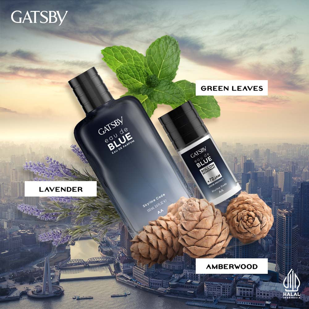GATSBY Eau De Blue Deodorant Roll On - Skyline Code