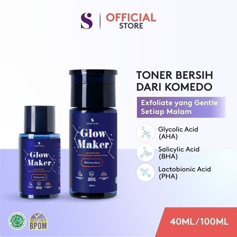 SOMETHINC GLOW MAKER AHA BHA PHA Clarifying Treatment Toner - Toner Eksfoliasi Mengangkat Sel Kulit Mati