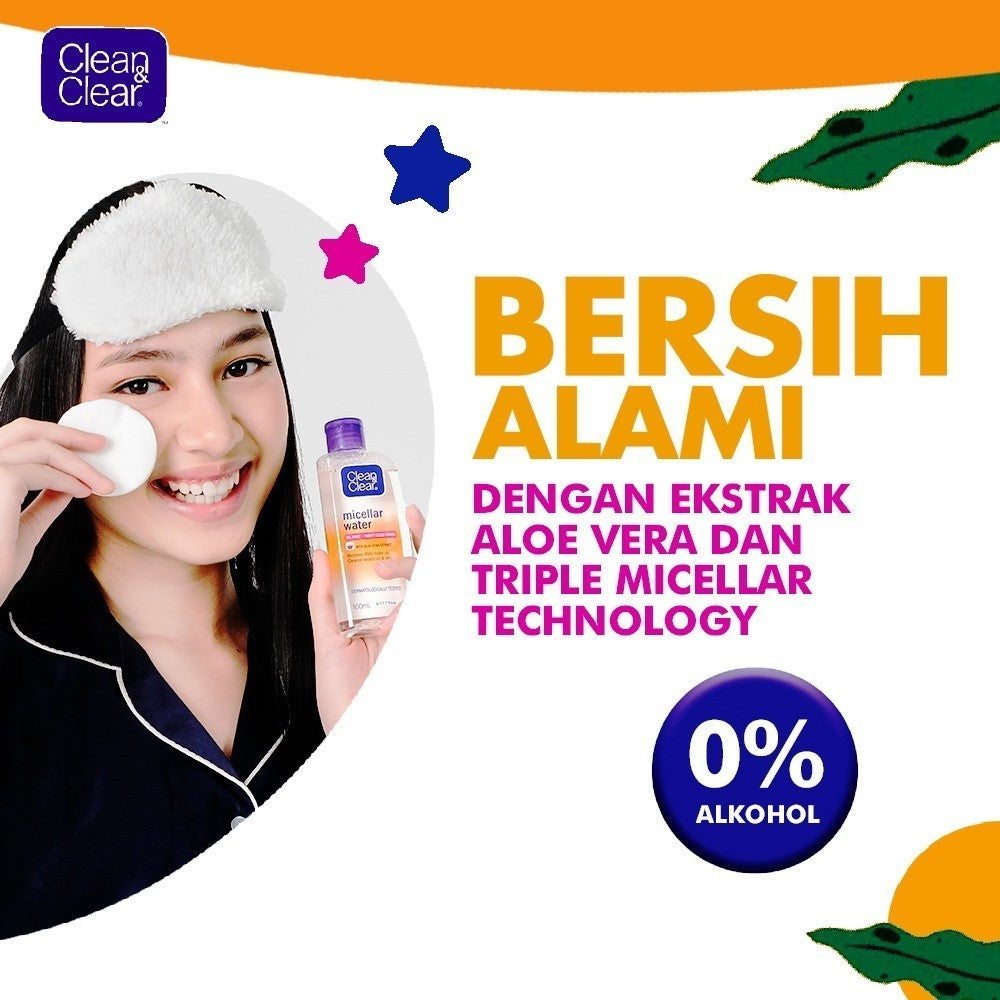 Clean & Clear Micellar Water Pembersih Wajah Penghapus Make Up 100ml