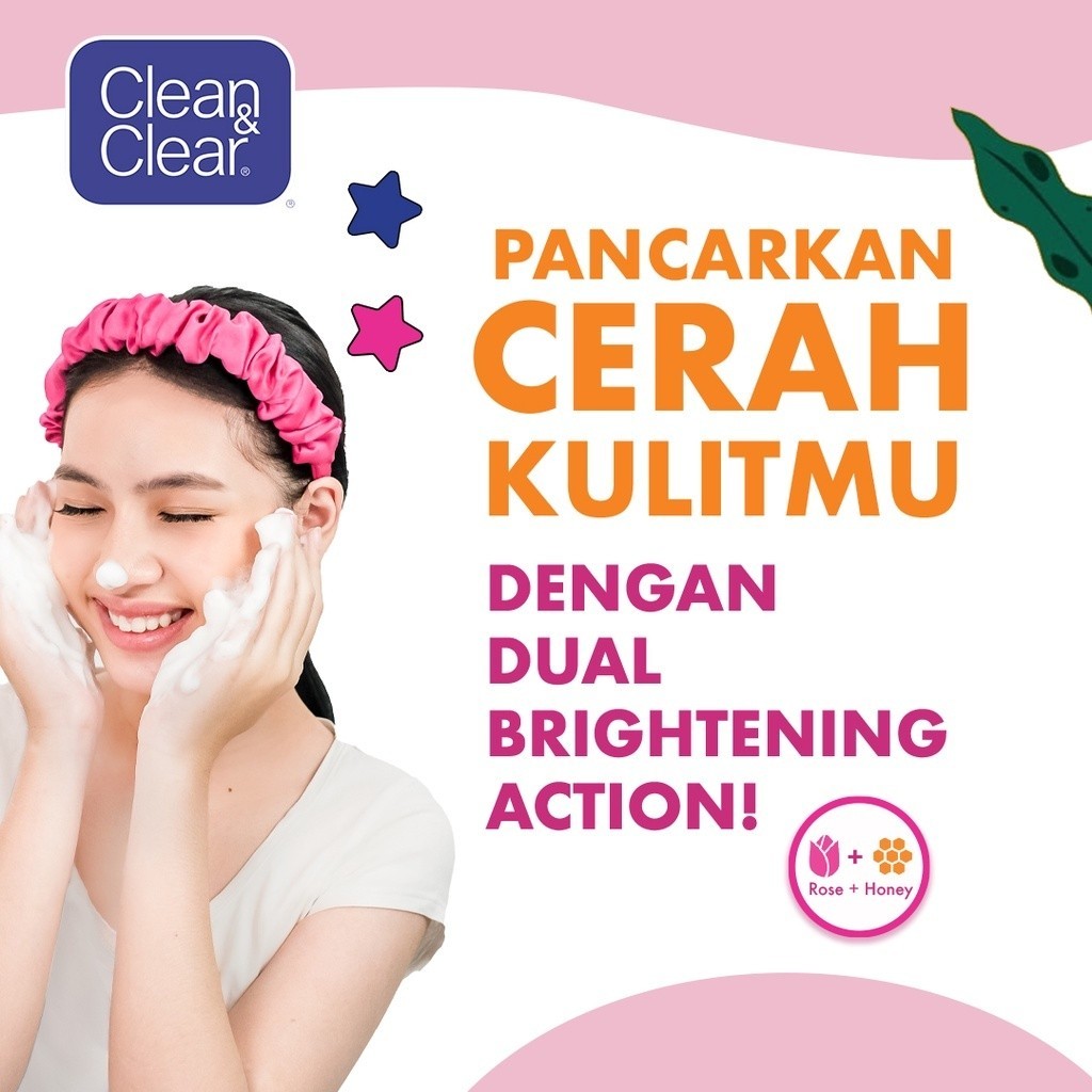 Clean & Clear Natural Bright Face Wash Sabun Cuci Muka Pembersih Pencerah Wajah 50ml