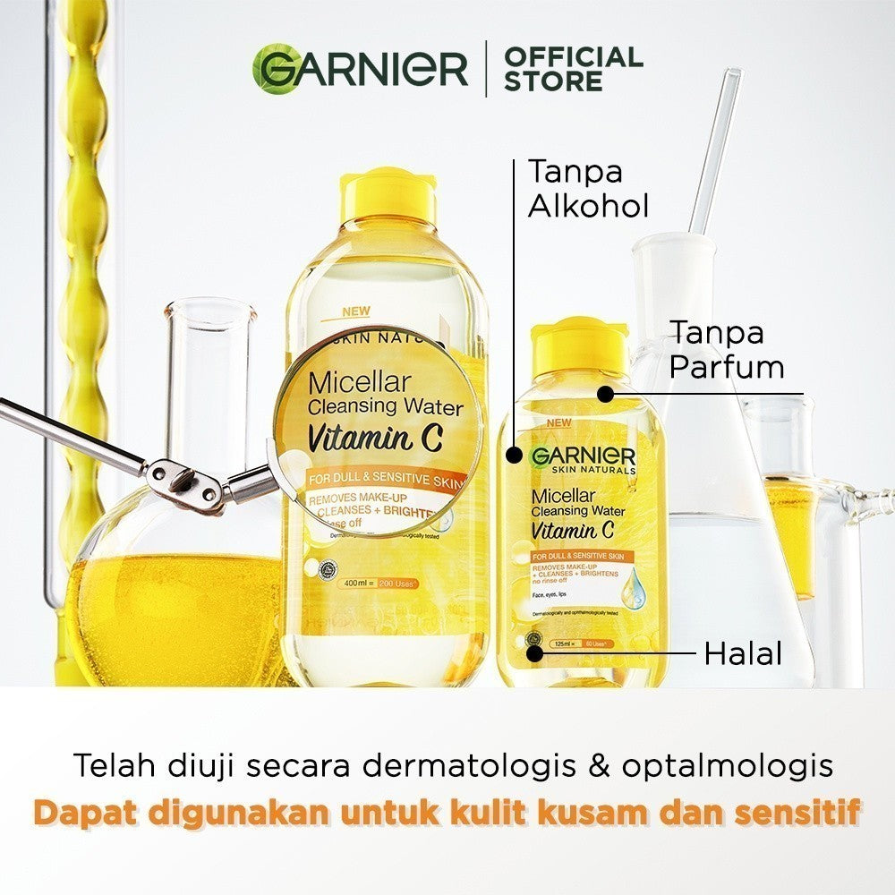 [PAKET HEMAT ISI 2] GARNIER Micellar Water Vitamin C Skin Care 400ml Skincare Cleansing - Pembersih Wajah & Make up untuk Kulit Kusam Micellar Cleansing Water