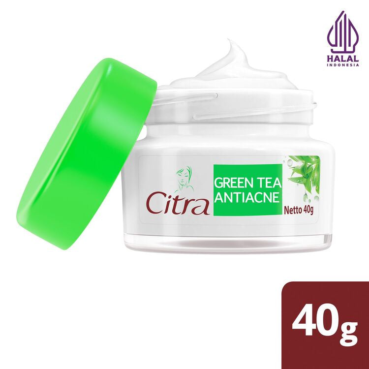 Citra Cream Wajah Green Tea 40 G - Moisturizer Kulit Berminyak, Anti Acne, Perawatan Jerawat
