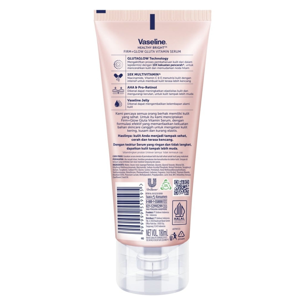 VASELINE FIRM GLOW GLUTA VITAMIN YOUTHFUL SERUM AHA PRO-RETINOL 180ML - body serum