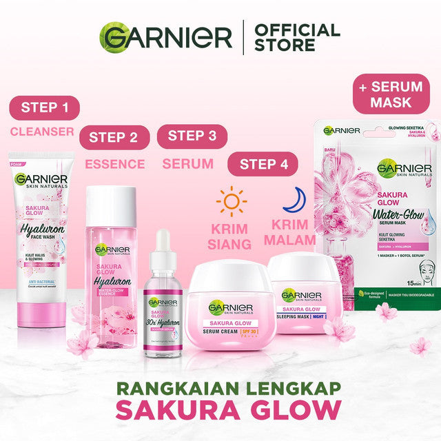 [PAKET HEMAT ISI 2] GARNIER Facial Wash Sakura Glow Ceramide Skin Barrier 100ml Skincare Pembersih Wajah sabun cuci muka sabun muka glowing dan memutihkan