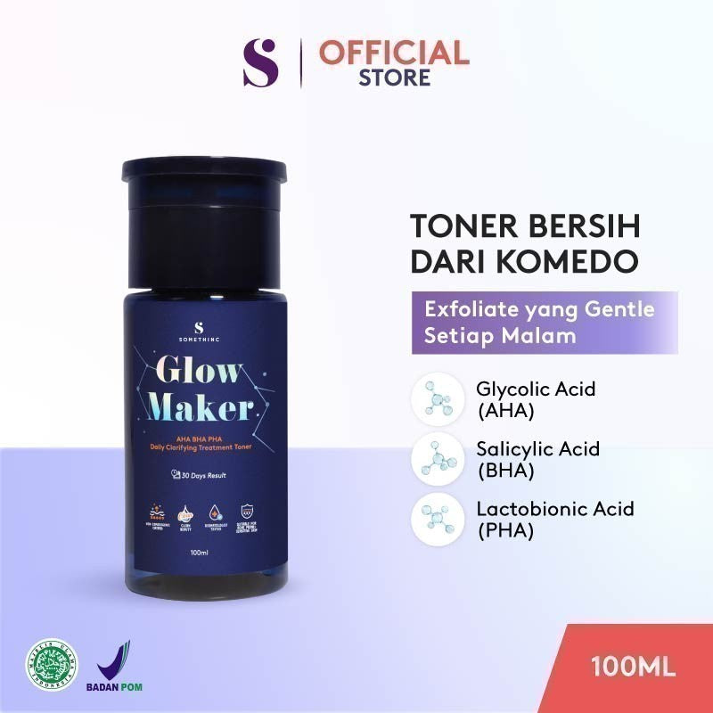 SOMETHINC GLOW MAKER AHA BHA PHA Clarifying Treatment Toner - Toner Eksfoliasi Mengangkat Sel Kulit Mati