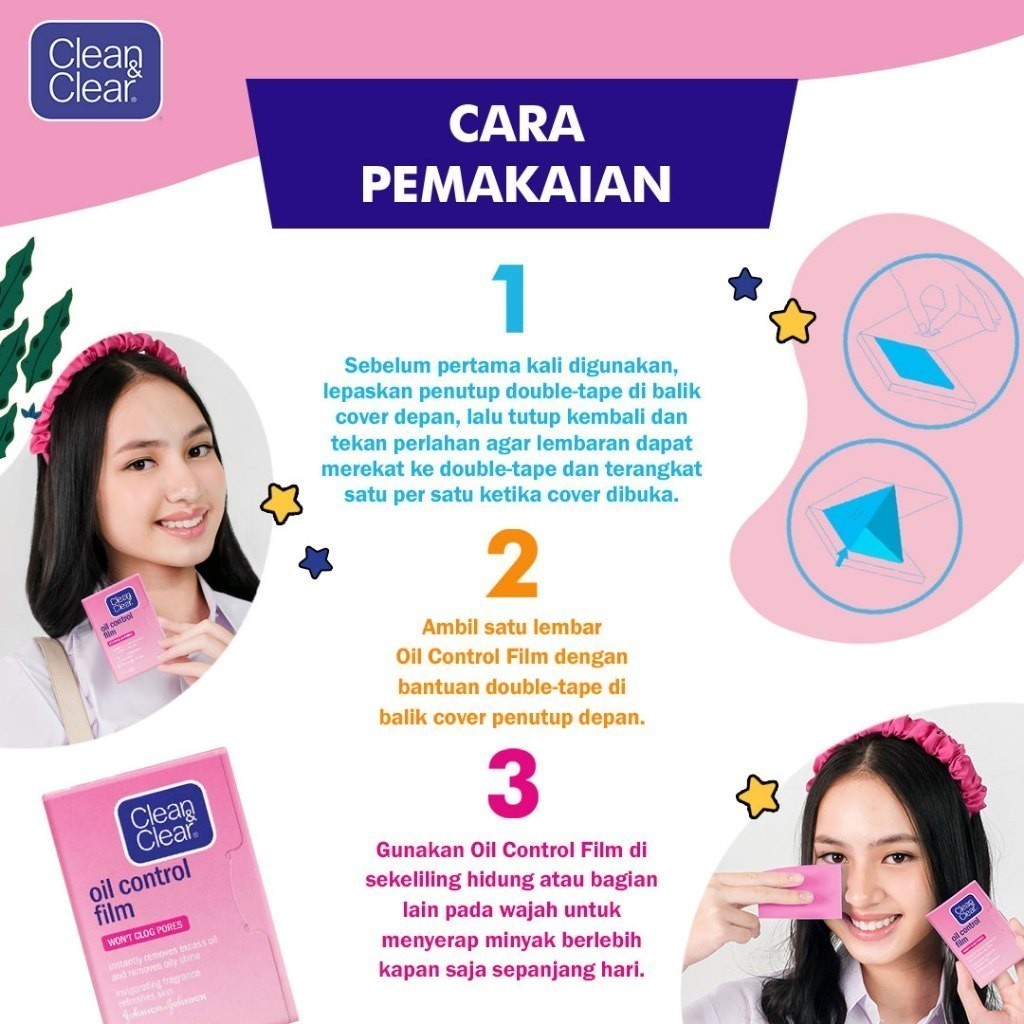 Clean & Clear Oil Control Film Face Paper Kertas Minyak Wajah 50s