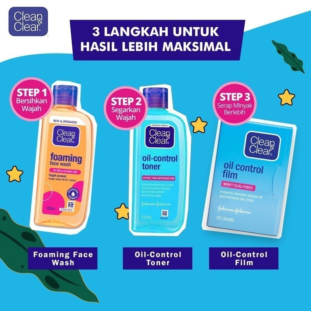 Clean & Clear Oil Control Film Face Paper Kertas Minyak Wajah 60s - Isi 2