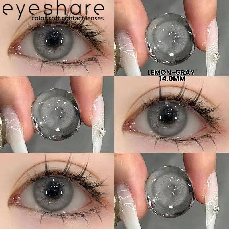 Eyeshare Softlens Omg Abu-Abu Coklat Ungu 1 Pasang 14.0mm Lensa Kontak