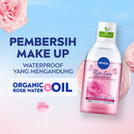 (PAKET HEMAT ISI 2) NIVEA Micellar Water in Oil Rose Care Organic Rose Water 400ml - Pembersih make up makeup remover mencerahkan kulit kusam membersihkan wajah oil double cleansing melembabkan kulit kering air mawar - Hokkaido Rose Extract, 0% Alcohol
