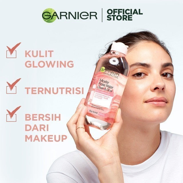 [PAKET HEMAT ISI 2] GARNIER Micellar Water Rose Skincare 400ml Skincare Cleansing - Pembersih Wajah & Make up Waterproof Air Mawar Cocok untuk semua jenis kulit glowing Micellar Cleansing Water