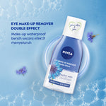 NIVEA Eye Makeup Remover Double Effect 125ml - Pembersih make up mata bibir mascara make up riasan tebal waterproof tidak perih cocok untuk kulit sensitif biphase oil micellar - Corn Flower, Purified Water