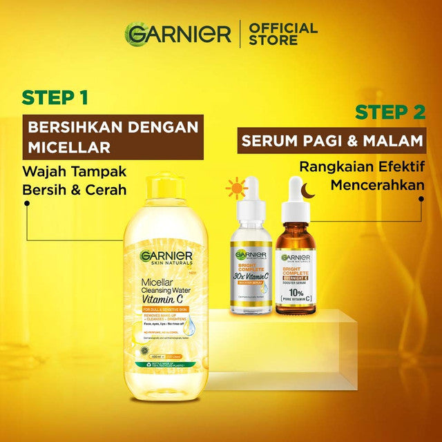 Garnier 2-Step Vitamin C Day & Night Kit Micellar Vitamin C 400 ml + Bright Complete Serum 30 ml + Overnight Serum 30ml