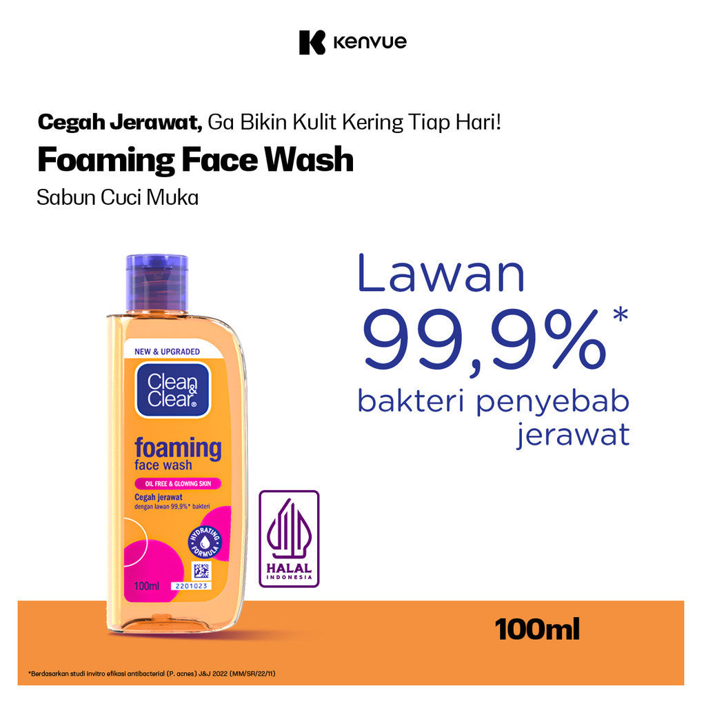 Clean & Clear Foaming Face Wash Sabun Cuci Muka Pembersih Wajah 100ml