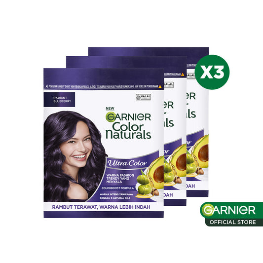 [Pack of 3] Garnier Color Naturals Hair Color - Pastel Color - Pewarna Rambut | Cat Rambut - Radiant Blueberry