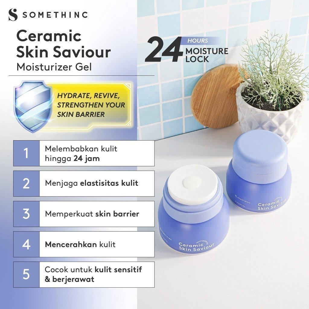 [BUNDLE HEMAT] SOMETHINC Basic Skincare Kit - (Low pH Gentle Jelly Cleanser & Ceramic Skin Saviour Moisturizer Gel)