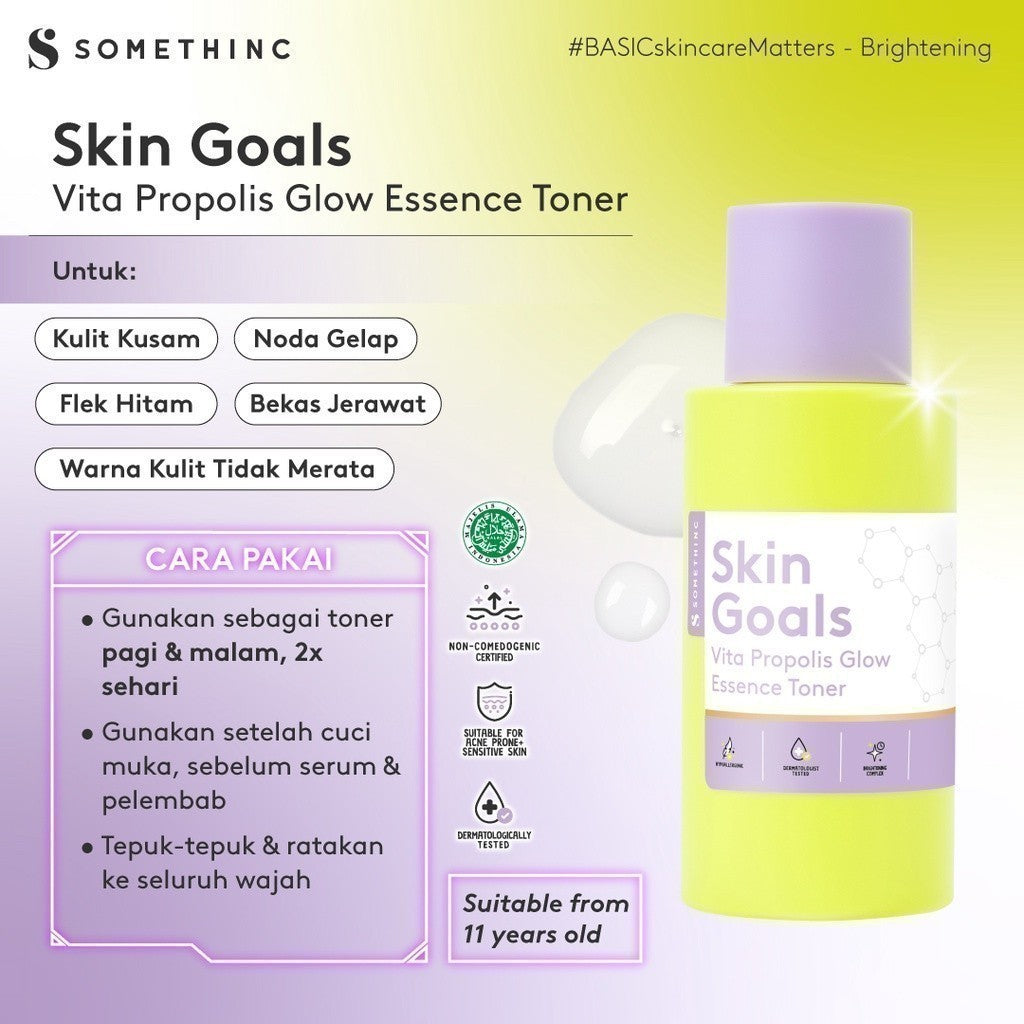 SOMETHINC SKIN GOALS Vita Propolis Glow Essence Toner - Toner 5x Pencerah Kulit