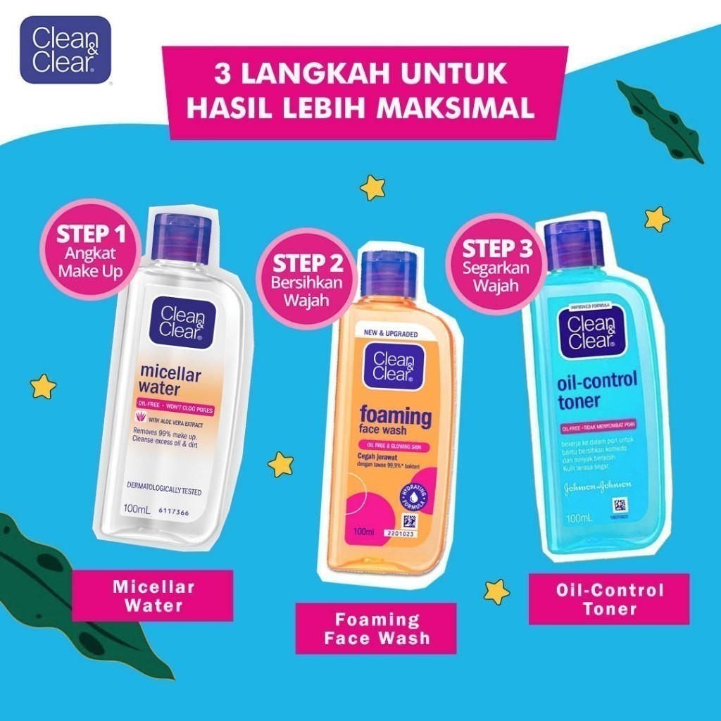 Clean & Clear Oil Control Toner Perawatan Pembersih Penyegar Wajah 100ml