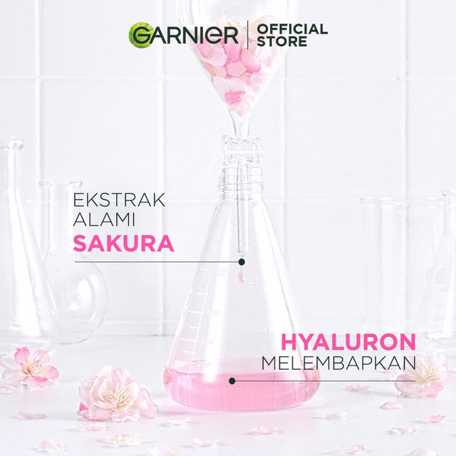 GARNIER Sakura Glow Ceramide Skin Barrier Simple Set Day Cream & Night Cream 50 ml Krim Siang & Krim Malam Bundle Paket Skincare 1 set lengkap moisturizer tone up pelembab wajah cream pemutih wajah glowing cepat