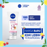 NIVEA Body Serum Extra Bright Radiant & Smooth UV Filter 180ml - Hand body serum lotion moisturizer mencerahkan kulit kusam halus lembut badan glowing brightening tone up serum melembabkan kulit kering - 95% Vitamin C, UVA UVB Filter, 8 Super food