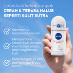 NIVEA Deodorant Roll On Brightening Silk Touch 50ml - Deodoran wanita mencerahkan brightening menutrisi kulit ketiak halus lembut dan cerah dengan wangi segar tahan lama seharian - Vitamin C, Kaolin, 0% alkohol cocok untuk semua jenis kulit