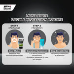 [Double Protection Kit] Men's Biore Non Scrub Sabun Muka Pria Acne Skincare 100 gr + UV Aqua Rich Sunscreen Watery Essence 15 gr
