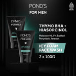 POND’S Skin Institute for Men Anti Acne & Oil Control ICY FOAM 100g - FACIAL WASH Pria Melawan Jerawat & Minyak Berlebih Twinpack