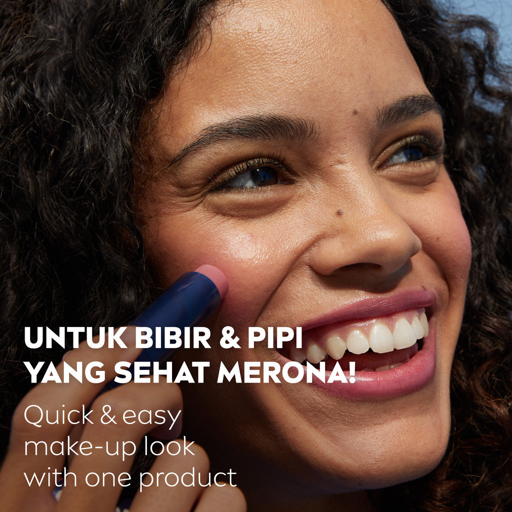 NIVEA Lip Balm Caring Color Rose 3 in 1 SPF 30 4.8gr - Pelembap bibir warna pink tinted pigmented melembabkan plumpy kering pecah-pecah tahan lama melindungi bibir natural intensif lembap glossy - Vitamin C & E, 3 Natural Oils, Shea Butter