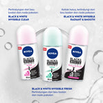 (PAKET HEMAT ISI 3) NIVEA Deodorant Roll On Black & White Invisible Fresh 50ml - Deodoran wanita melawan bau badan tahan keringat anti noda residu dengan wangi tahan lama seharian - Antiperspiran, tidak mengandung ethyl alkohol cocok semua jenis kulit