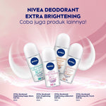 NIVEA Deodorant Roll On Brightening Silk Touch 50ml - Deodoran wanita mencerahkan brightening menutrisi kulit ketiak halus lembut dan cerah dengan wangi segar tahan lama seharian - Vitamin C, Kaolin, 0% alkohol cocok untuk semua jenis kulit
