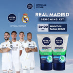 (PAKET HEMAT ISI 2) NIVEA MEN Face Scrub Bright Oil Clear Pore Minimizing Scrub 100ml - Sabun cuci muka pria scrub mencerahkan minyak berlebih berminyak kulit kusam wajah cerah mengecilkan pori komedo polusi debu - Vitamin C, Mint Crystal, Scrub halus