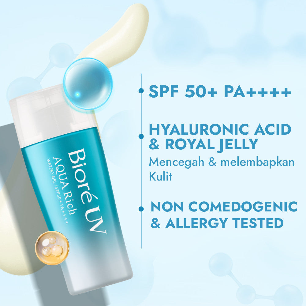 Biore UV Aqua Rich Skincare Sunscreen Waterproof Double UV Filter Watery Gel 70GR Twinpack