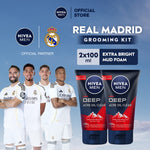 (PAKET HEMAT ISI 2) NIVEA MEN Facial Foam Deep Acne Oil Clear Face Scrub 100ml - Sabun cuci muka pria wajah membersihkan bakteri penyebab jerawat komedo kontrol kulit berminyak mengecilkan pori dan angkat sel kulit mati - Himalayan Salt, Salicylic Acid