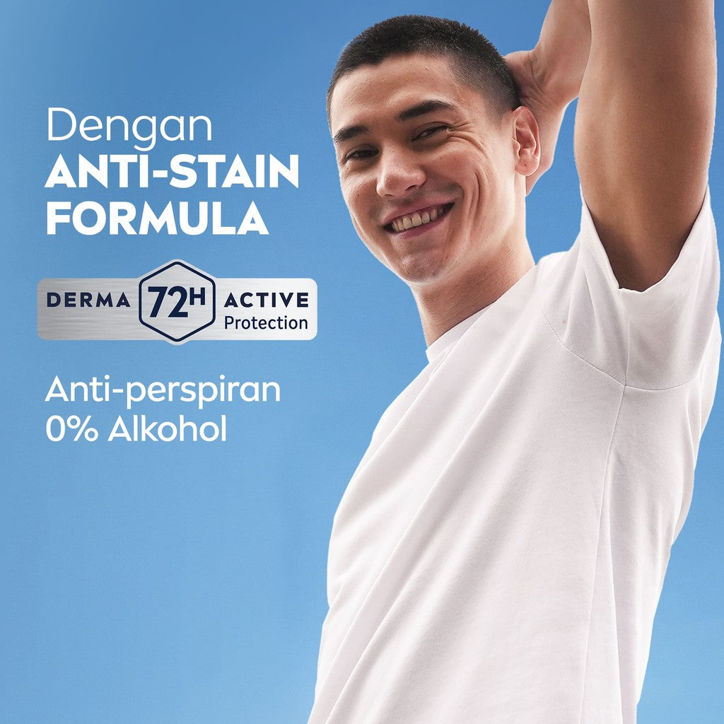 NIVEA MEN Deodorant Roll On Black & White Invisible Original 50ml - Deodoran pria melawan bakteri keringat bau badan dengan teknologi anti noda kuning putih dan residu wangi maskulin segar seharian - Antiperspiran, tidak mengandung ethyl alkohol