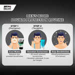 [Double Protection Kit] Men's Biore Double Scrub Sabun Muka Pria Deep Fresh 100 gr + UV Aqua Rich Sunscreen Watery Essence 15 gr