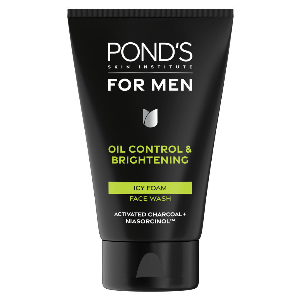 POND’S Skin Institute for Men Oil Control & Brightening ICY FOAM 100g- FACIAL WASH Pria Melawan Jerawat dan Mengontrol Minyak Berlebih Twinpack