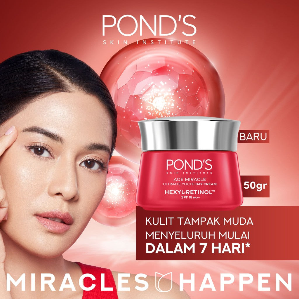 [Day Skincare Routine] POND'S Age Miracle Day Cream 50gr & UV Miracle Hydrate SPF 50 25gr
